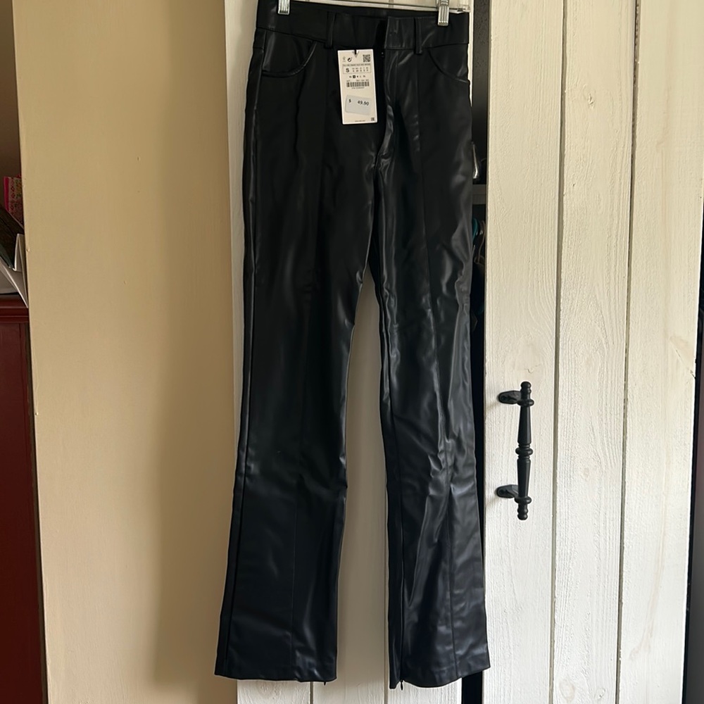 Zara vegan leather trousers